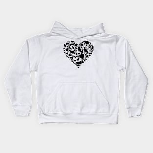 Cat Lover Heart - Cat Owner Gift print Kids Hoodie